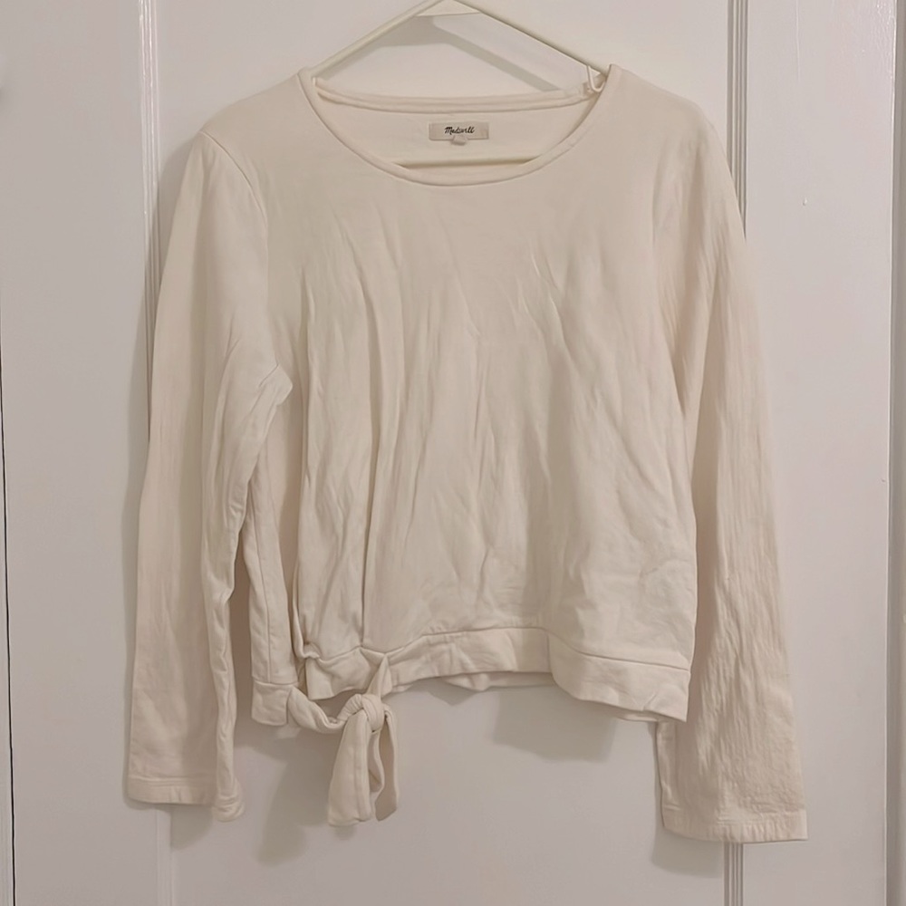 Madewell sweater with knot/tie in the front.